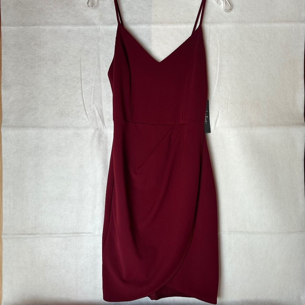 Lulu’s Wine Red Forever Your Girl Mini Cocktail Dress NWT